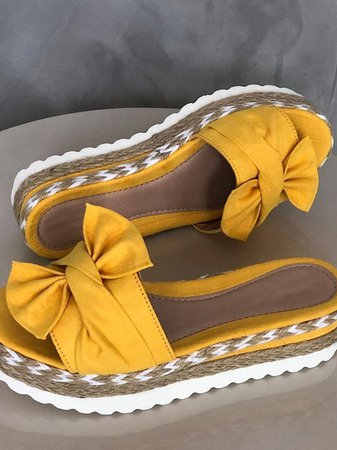 Women Casual Daily Comfy Bowknot Slip On Sandals Newgew