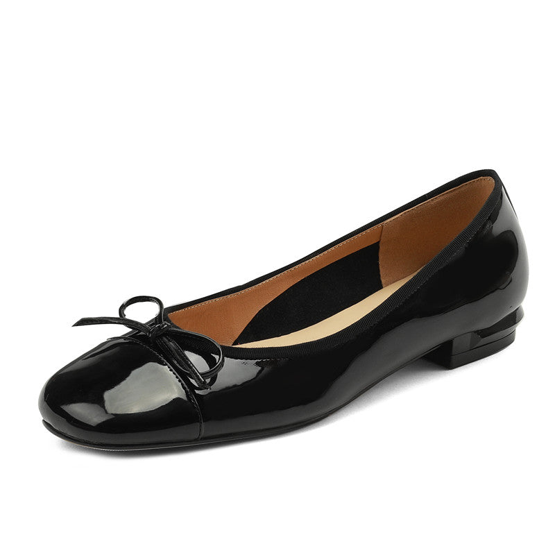 Fatma Black Ballet Flats with Bow Newgew