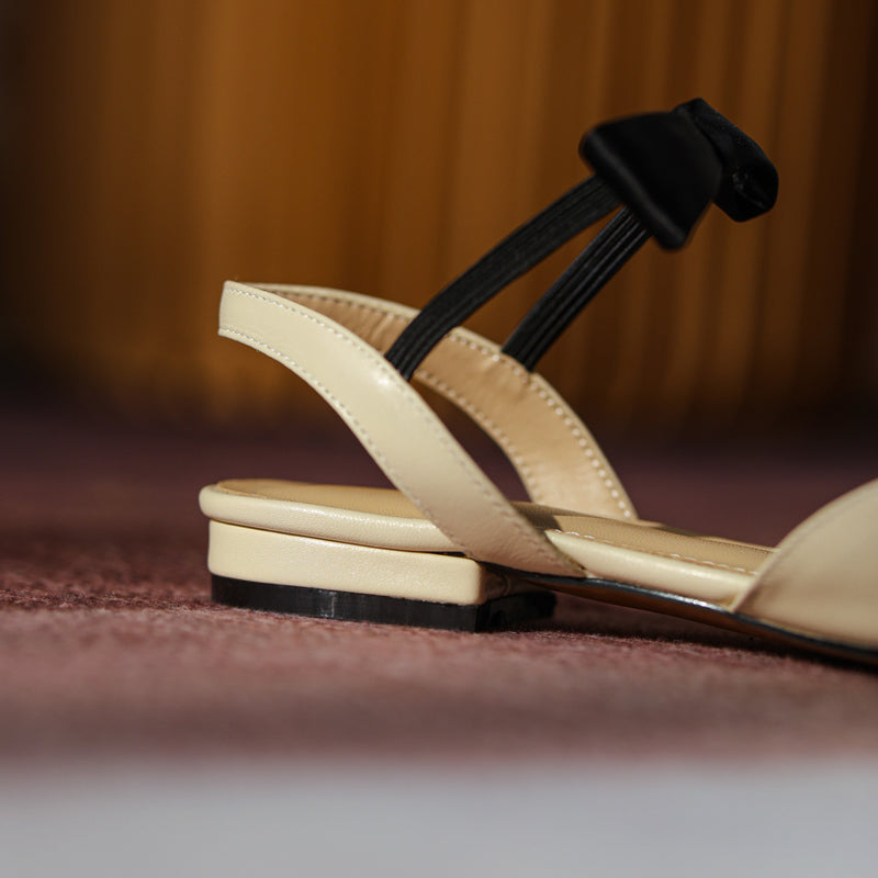 Amy Cap Toe Bowknot Sling back Flats Newgew