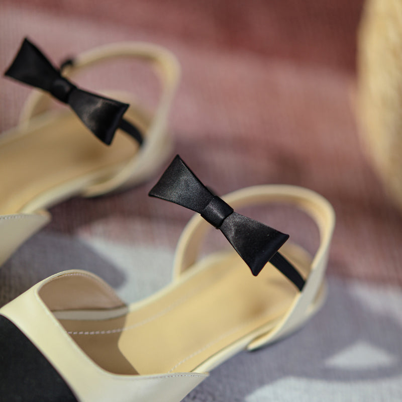 Amy Cap Toe Bowknot Sling back Flats Newgew