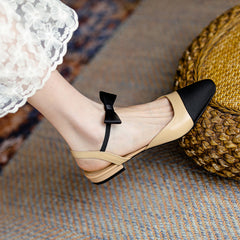 Amy Cap Toe Bowknot Sling back Flats Newgew