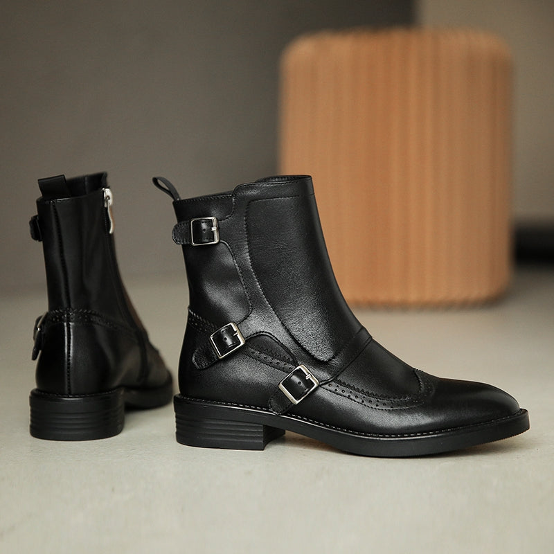 Monana Brogue Buckle Ankle Boots newgew