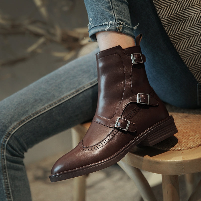 Monana Brogue Buckle Ankle Boots newgew