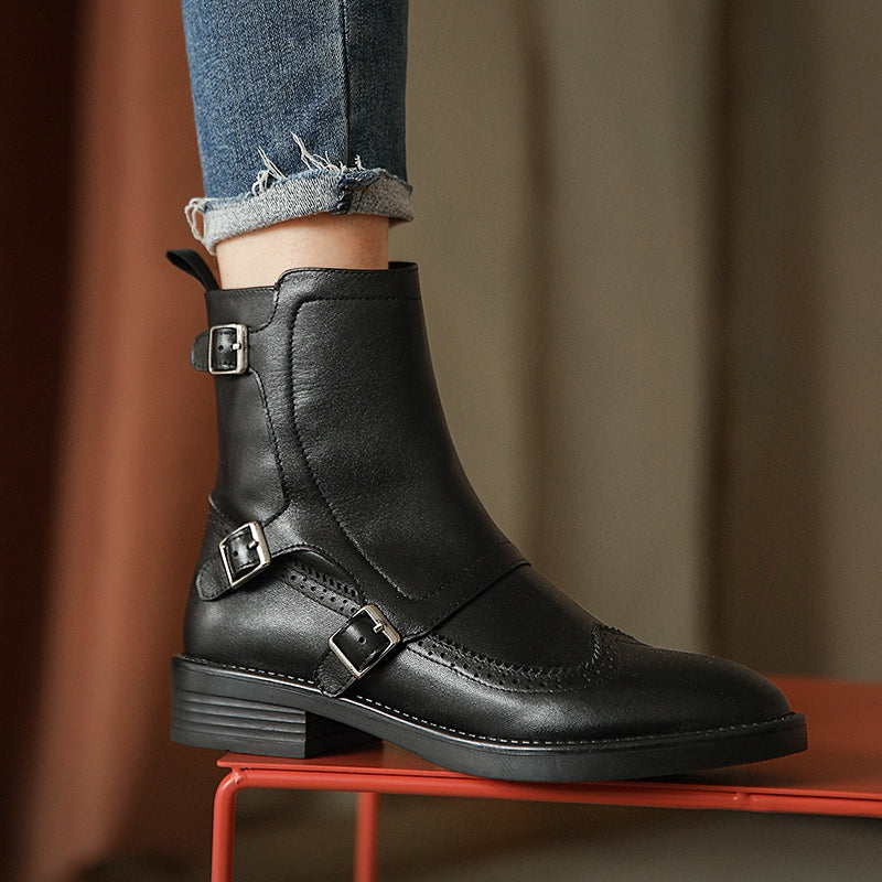 Monana Brogue Buckle Ankle Boots newgew
