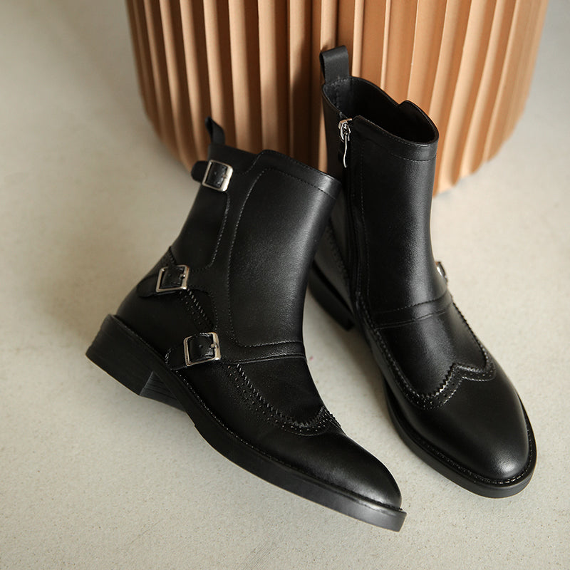 Monana Brogue Buckle Ankle Boots newgew