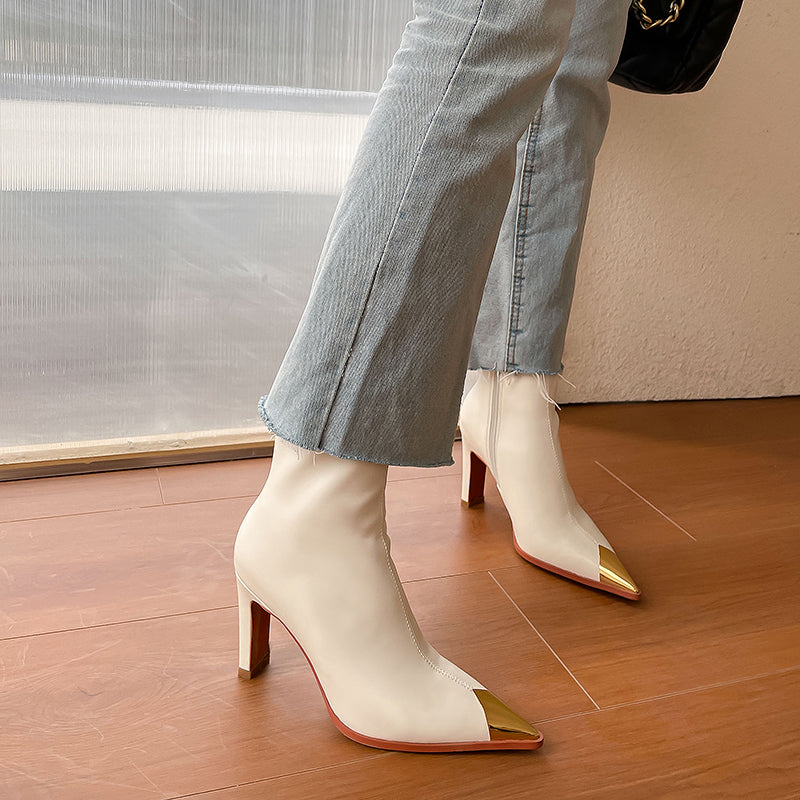Fable Cap Toe Boots Beige NEW GEW