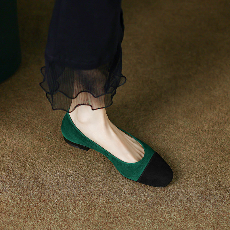 Fajr Cap Toe Emerald Green Flats NEW GEW