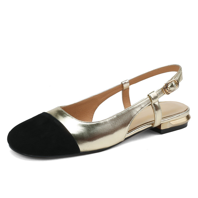 Frady Cap Toe Slingback Flats Gold Newgew