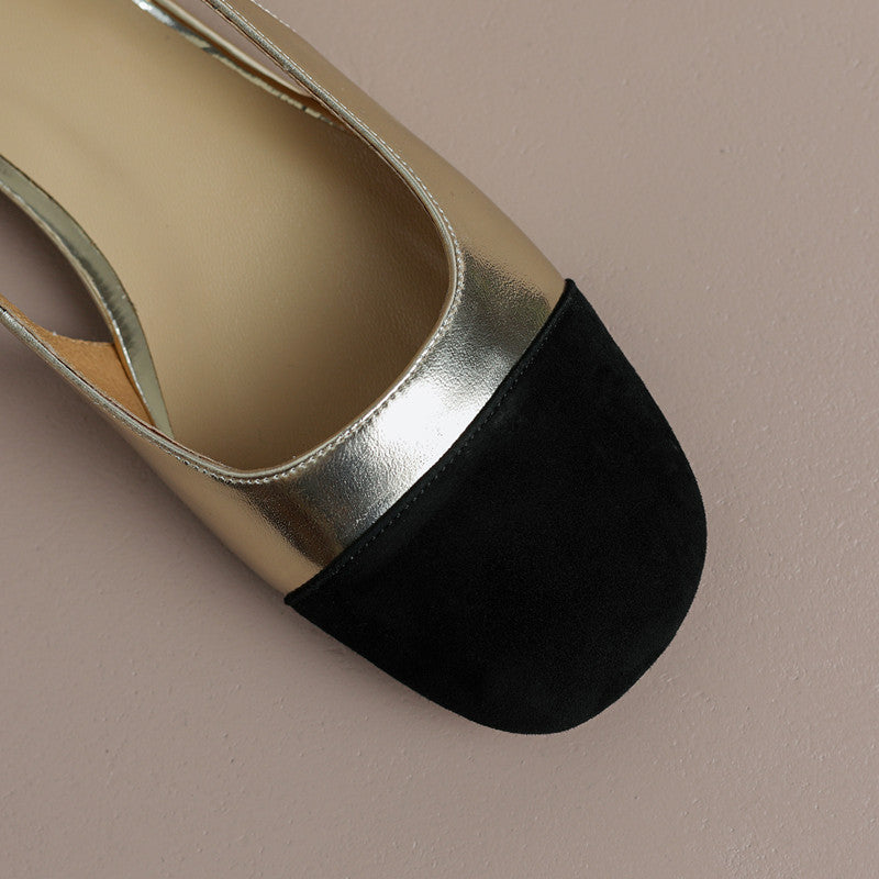 Frady Cap Toe Slingback Flats Gold Newgew
