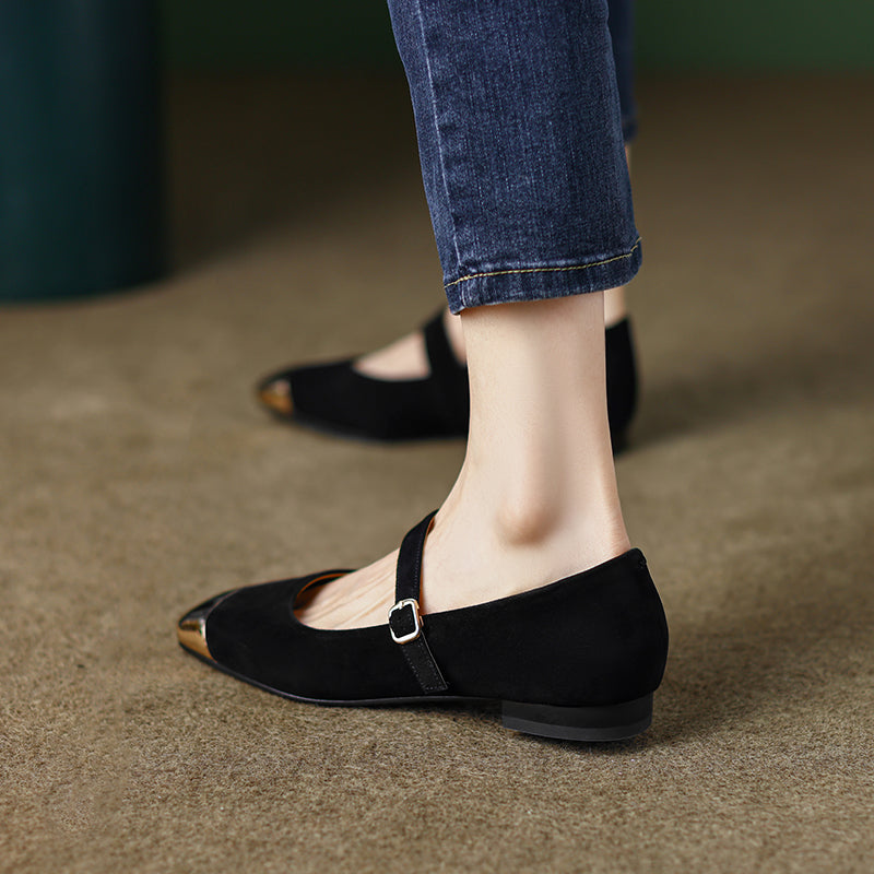 Fanny Black Suede Mary Jane Shoes NEW GEW