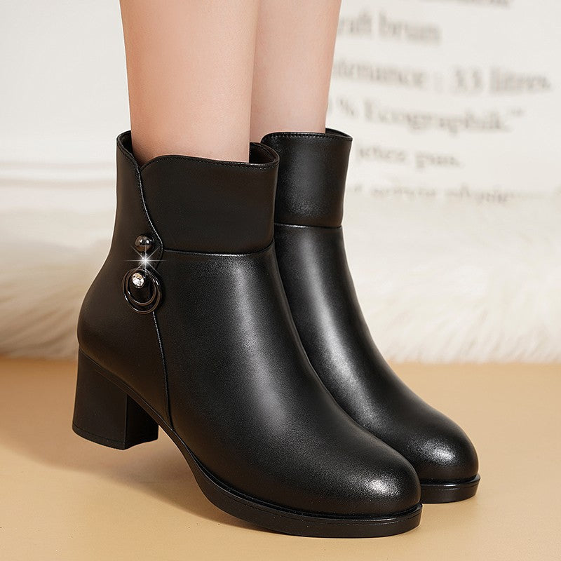 Velvet Short Boots Newgew