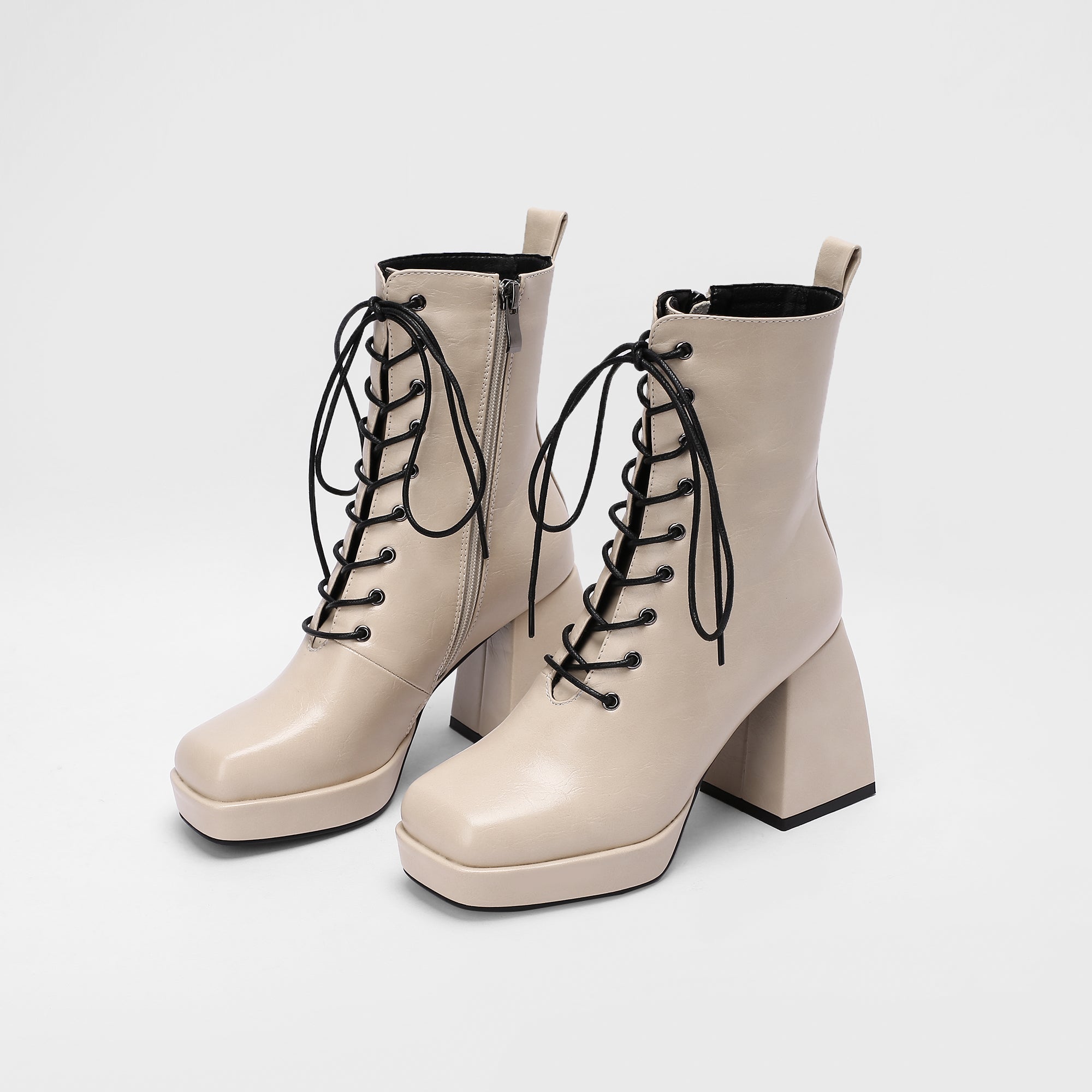 Brooke Lace up Chunky Ankle Boots Newgew