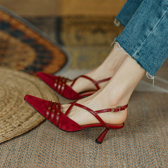 Chloe Cross Strap Kitten Heels NEW GEW