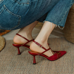 Chloe Cross Strap Kitten Heels NEW GEW