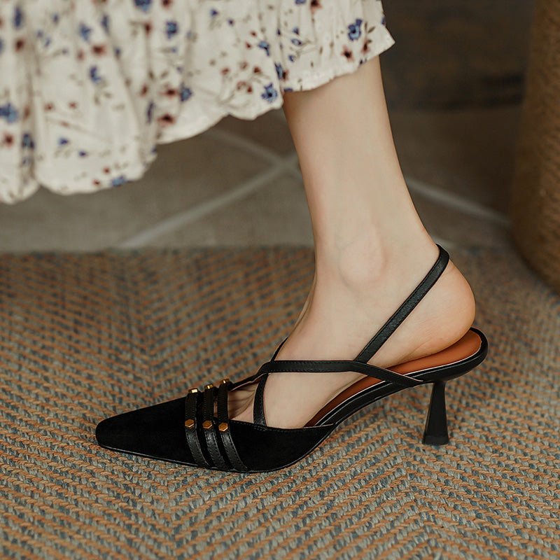 Chloe Cross Strap Kitten Heels NEW GEW