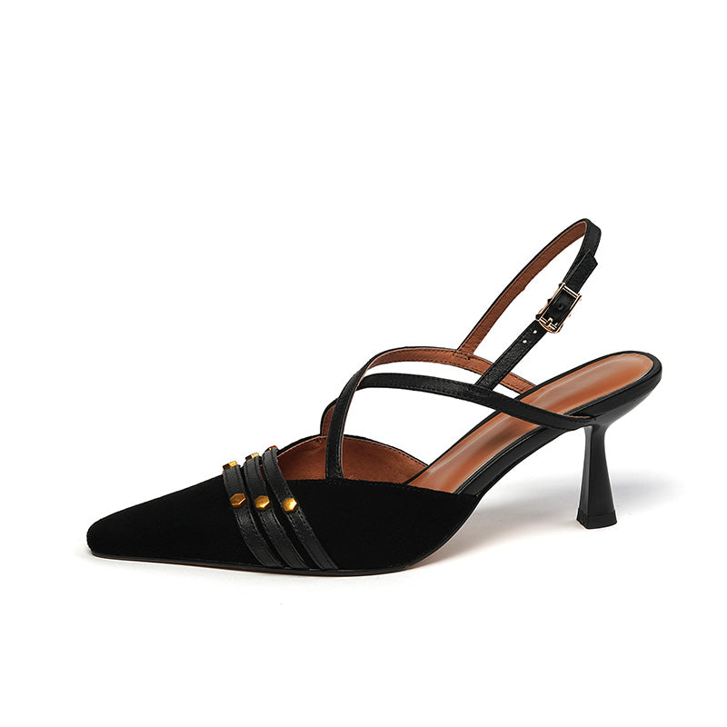 Chloe Cross Strap Kitten Heels NEW GEW