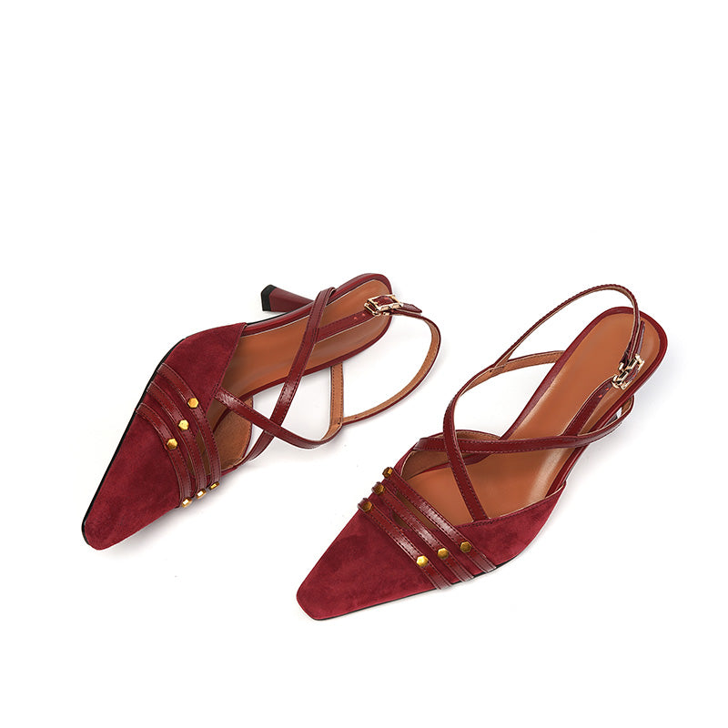 Chloe Cross Strap Kitten Heels NEW GEW