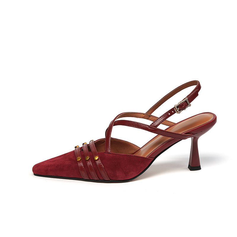 Chloe Cross Strap Kitten Heels NEW GEW
