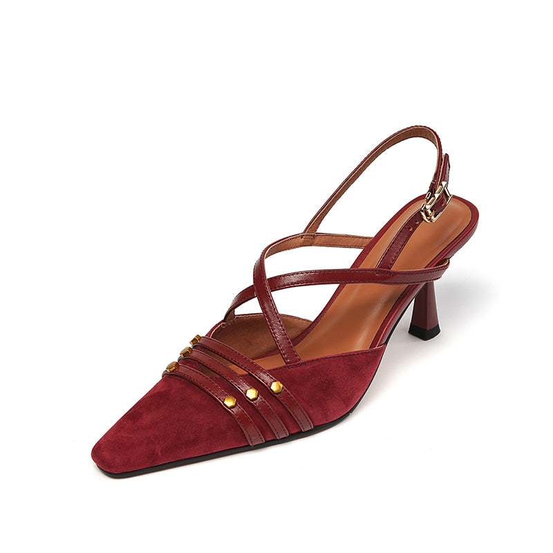 Chloe Cross Strap Kitten Heels NEW GEW