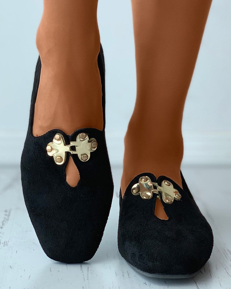 Suede Square Toes Loafers Slip-on Newgew
