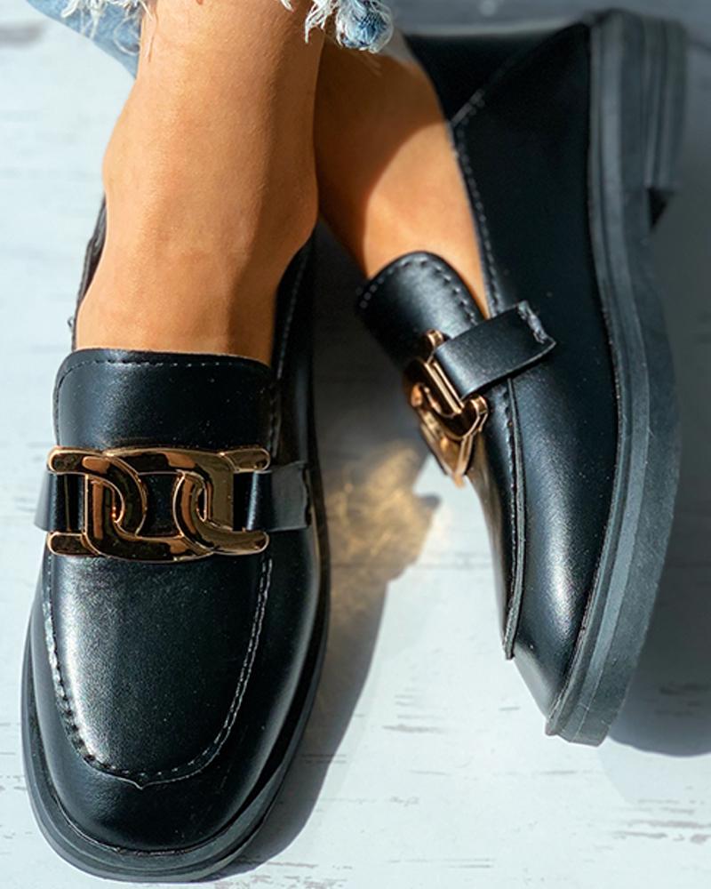 Metal Decor Slip-on Flats Newgew