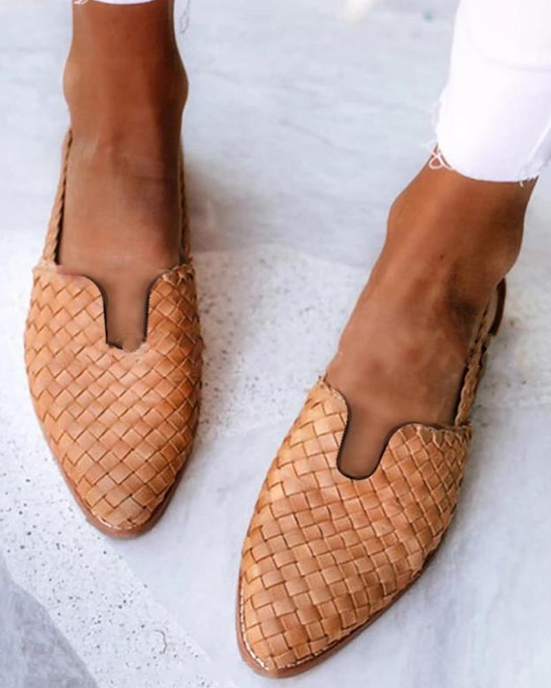 Solid Esparto Upper Flat Sandals Newgew
