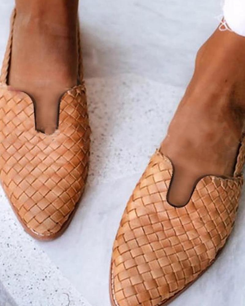 Solid Esparto Upper Flat Sandals Newgew