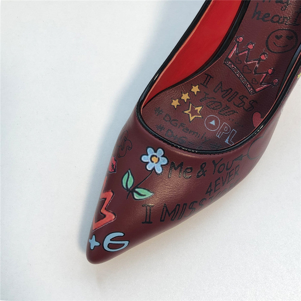 Berna Emoji Print Heels Newgew