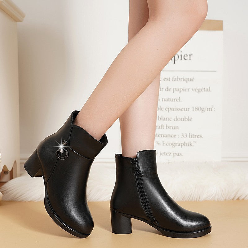 Velvet Short Boots Newgew