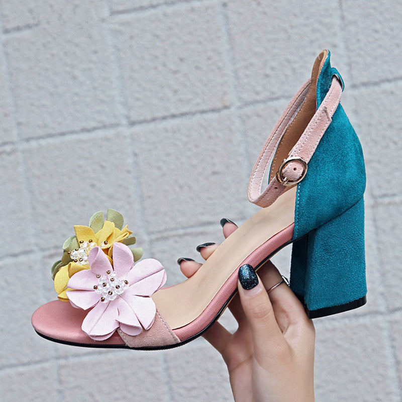 Bessi Floral Ankle Strap Sandals Newgew