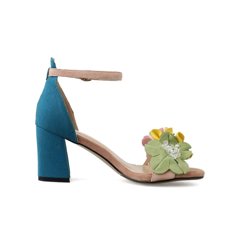 Bessi Floral Ankle Strap Sandals Newgew