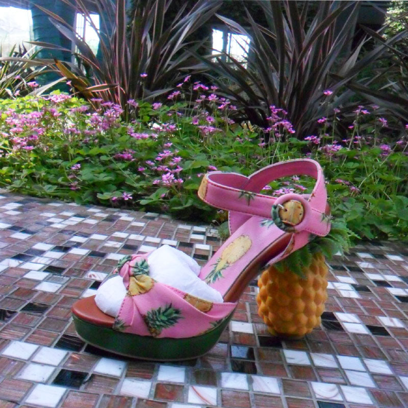 Marion Novelty Heel Fruit Print Platform Sandals newgew