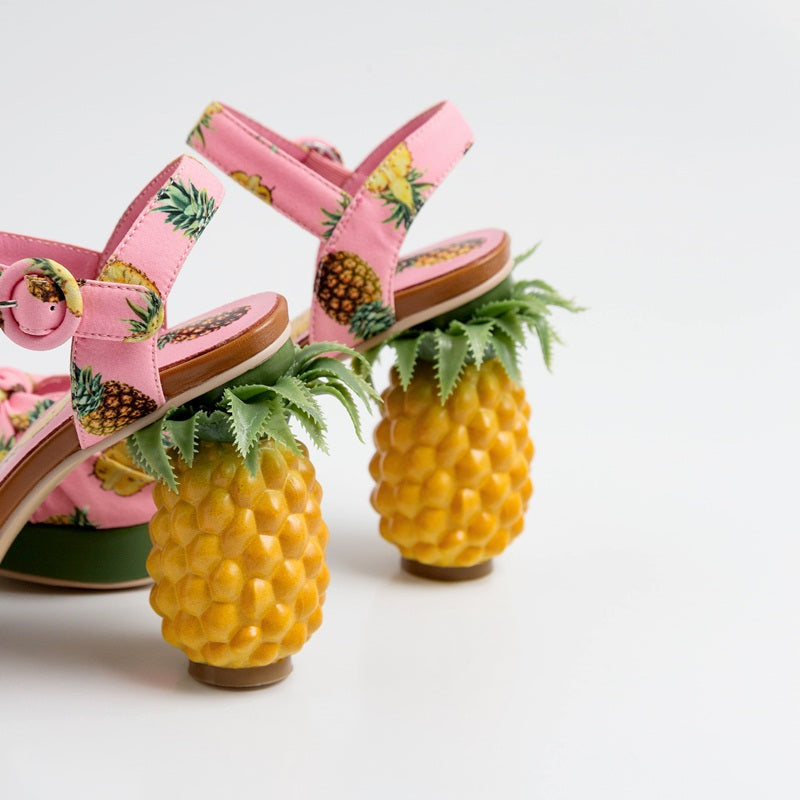 Marion Novelty Heel Fruit Print Platform Sandals newgew