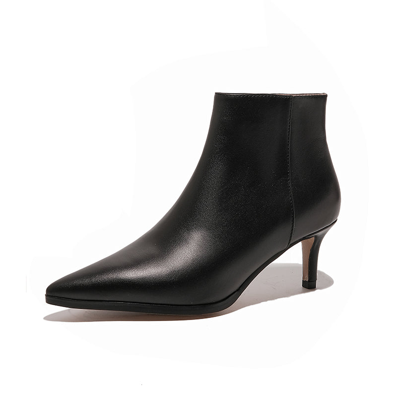 Allison Pointed Toe Kitten Heel Booties Newgew