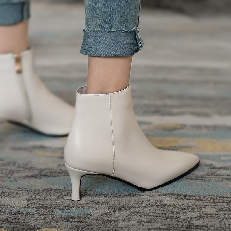 Allison Pointed Toe Kitten Heel Booties Newgew