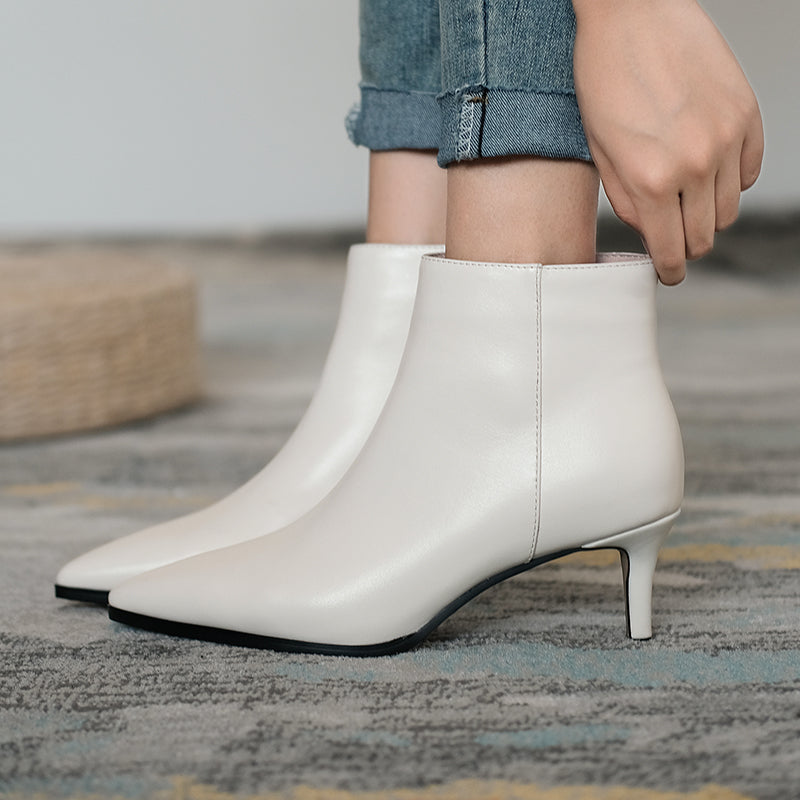 Allison Pointed Toe Kitten Heel Booties Newgew