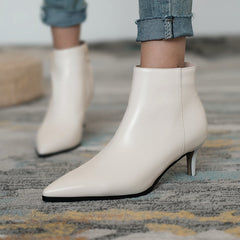 Allison Pointed Toe Kitten Heel Booties Newgew