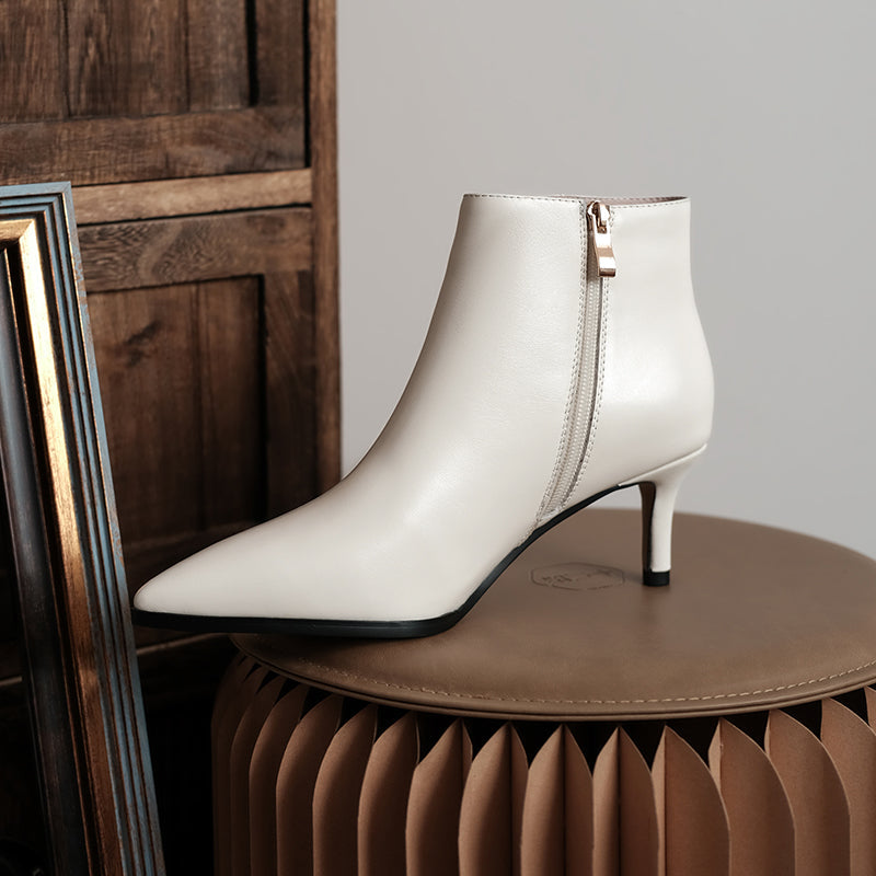 Allison Pointed Toe Kitten Heel Booties Newgew