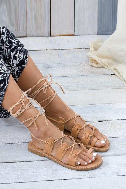 Cross Straps Hollow Gladiator Flat Sandals Newgew
