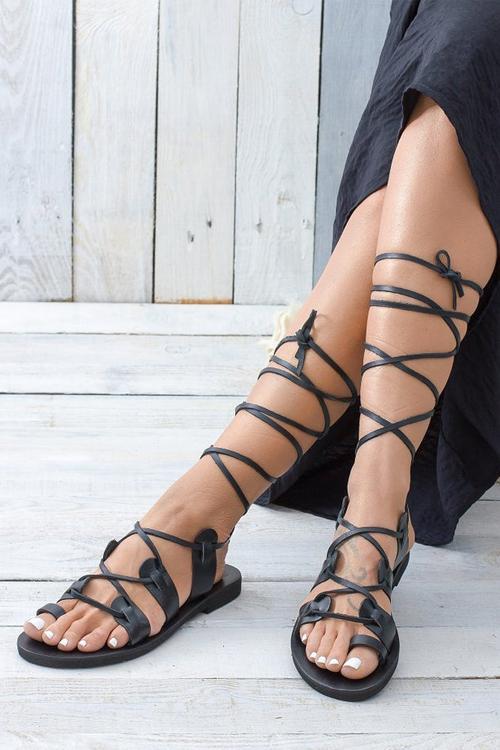 Cross Straps Hollow Gladiator Flat Sandals Newgew
