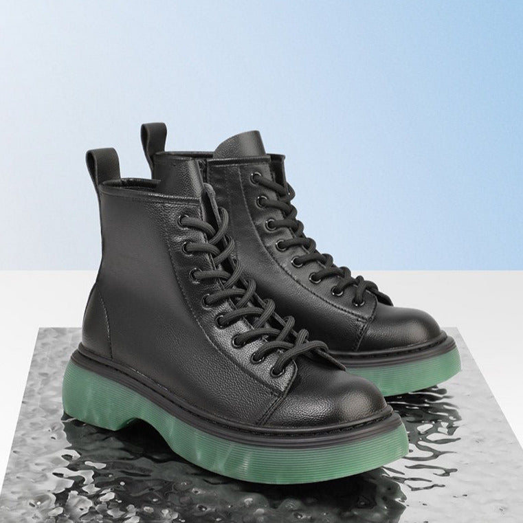 Checkerboard Element Front Lace-up Boots Newgew