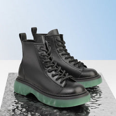 Checkerboard Element Front Lace-up Boots Newgew