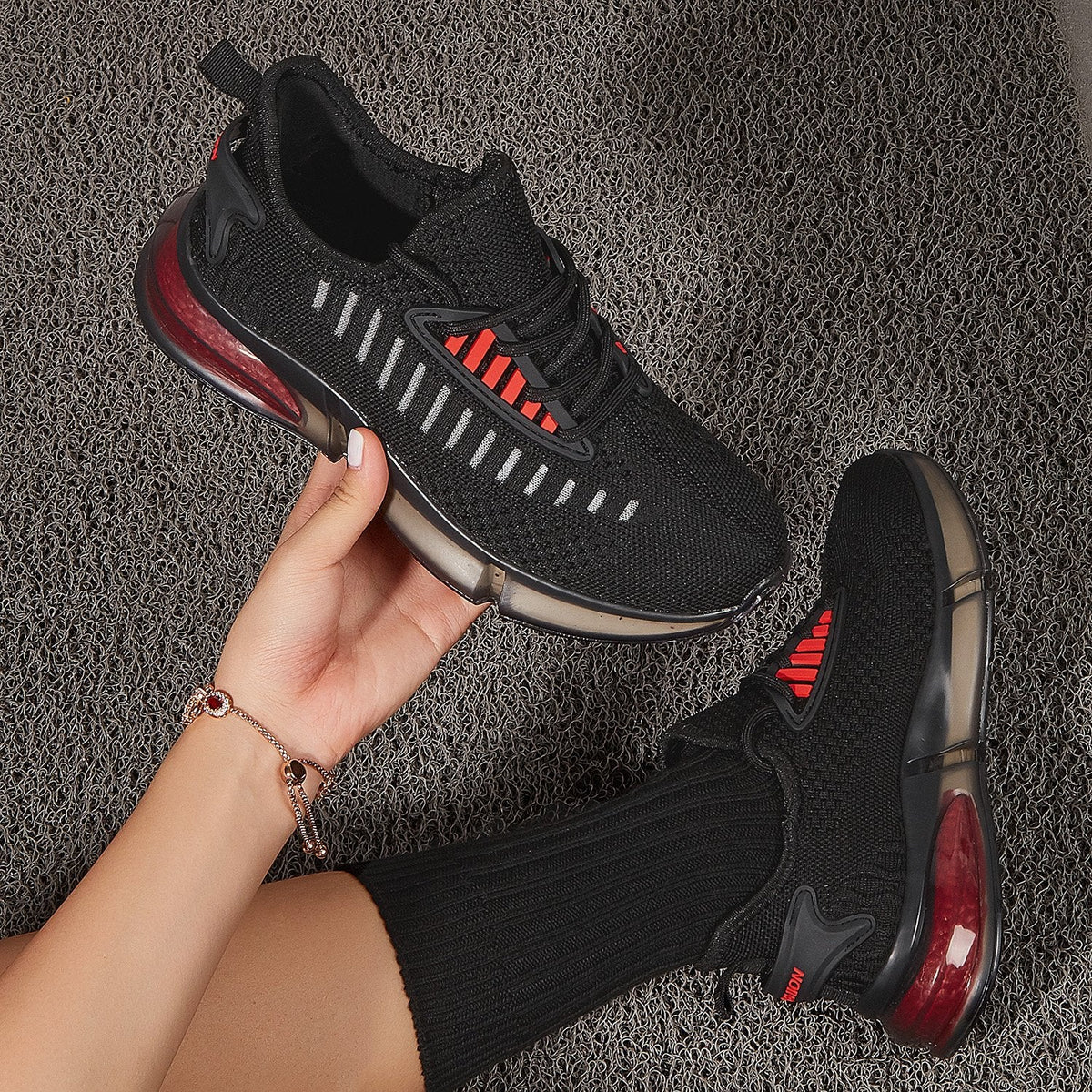 Minimalist Lace-up Front Knit Running Shoes Newgew
