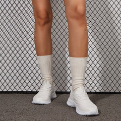 Minimalist Lace-up Front Knit Running Shoes Newgew