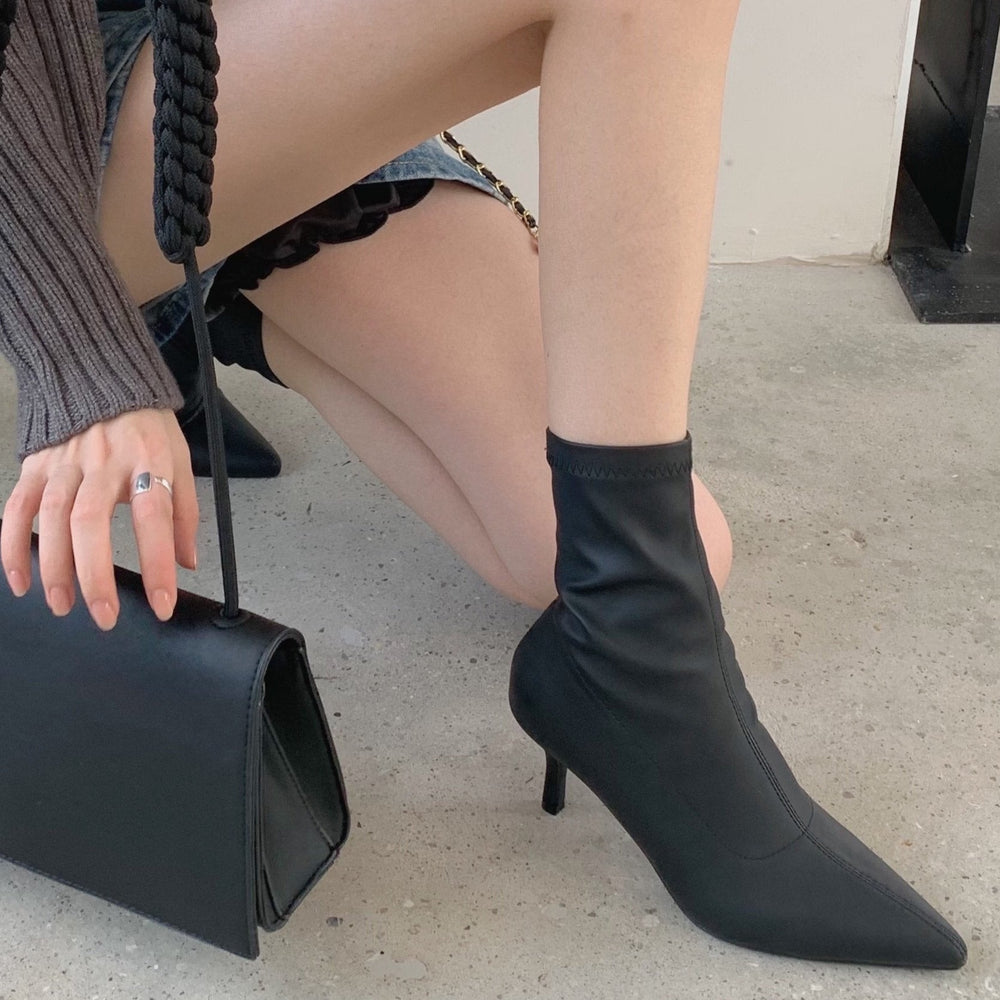 Pointed Toe Color Stretch Boots Newgew