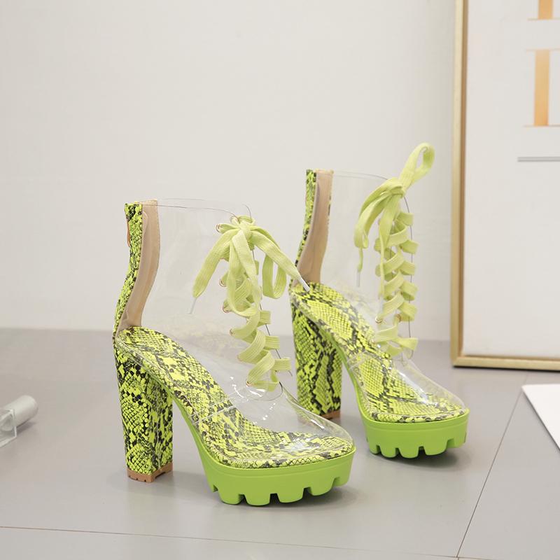 Back Zipper Chunky Heeled Boots Newgew