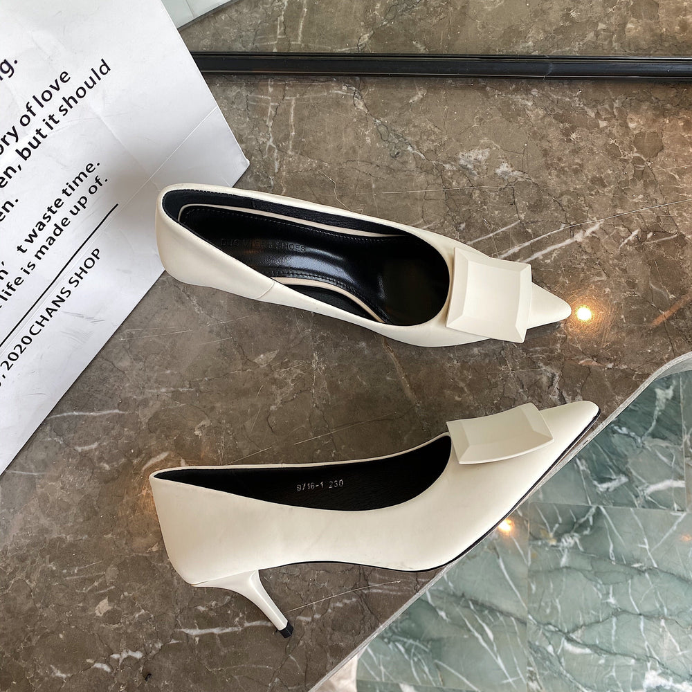 Square Decorated Pointed Stilettos Heels Newgew