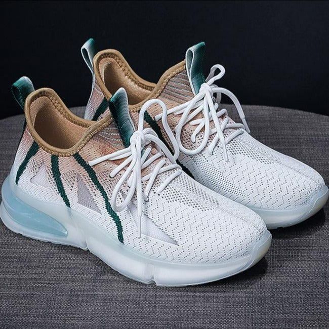 Lace-up Front Knit Running Shoes Newgew