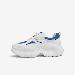 Front Lace-up Color Block Platform Sneakers Newgew
