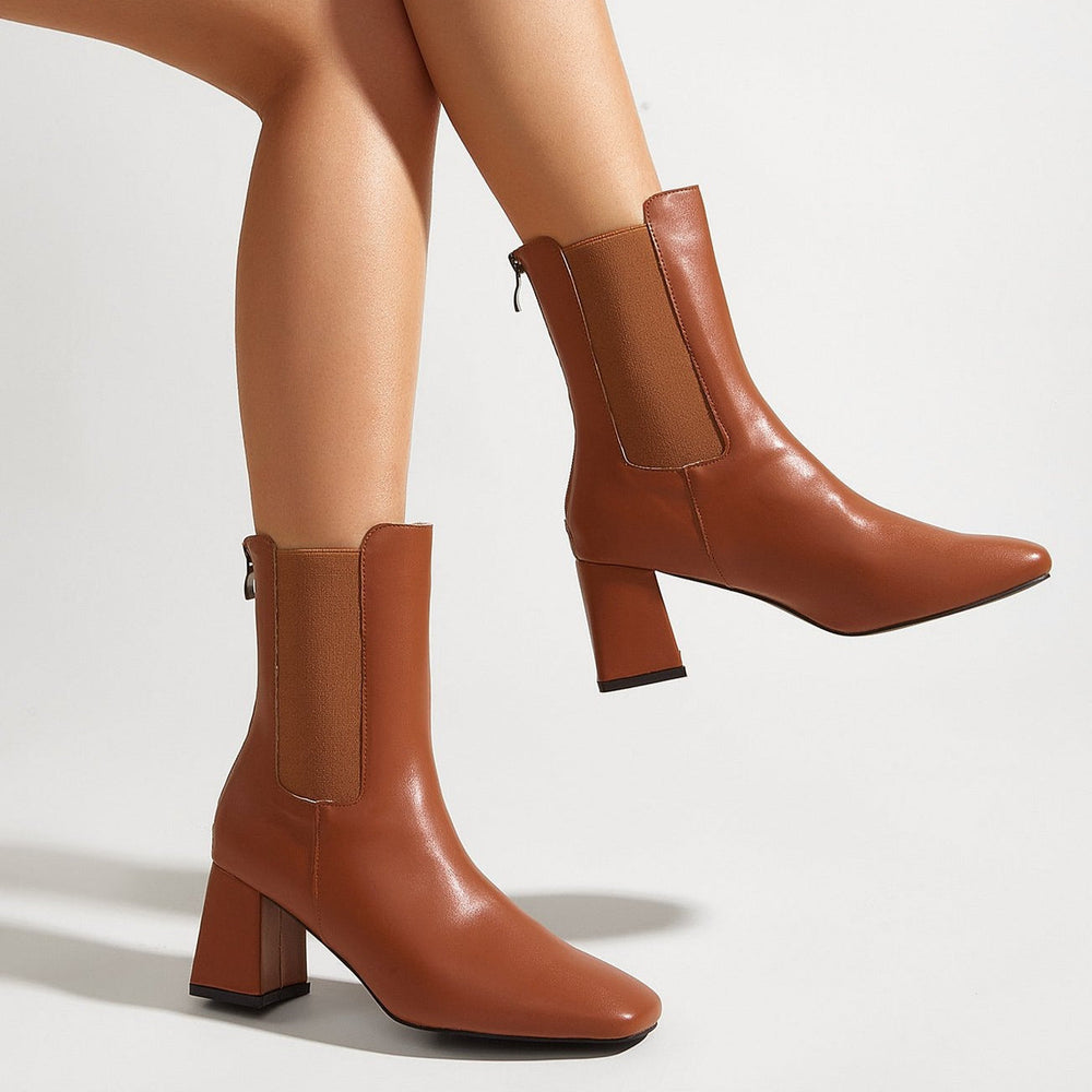 Chunky Heel Short Boots Newgew